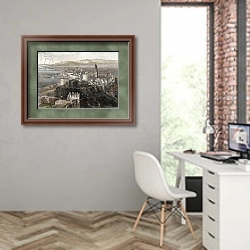 «View of Malaga, Spain» в интерьере современного кабинета на стене