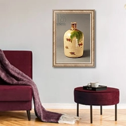 «Sake bottle, from Oribe» в интерьере гостиной в бордовых тонах