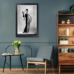 «Хепберн Одри 135» в интерьере гостиной в стиле ретро в серых тонах