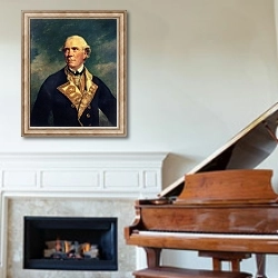 «Admiral Barrington 1779» в интерьере классической гостиной над камином