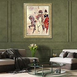«Наполеон» в интерьере гостиной в оливковых тонах
