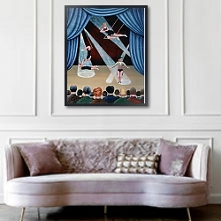 «Circus Acrobats» в интерьере гостиной в классическом стиле над диваном