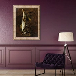«A dead rabbit and a satchel» в интерьере в классическом стиле в фиолетовых тонах