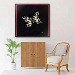«Swallowtail butterfly, 1999» в интерьере в классическом стиле над комодом