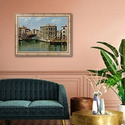 «St Mark’s, Venice» в интерьере классической гостиной над диваном