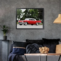 «Cadillac Eldorado Biarritz '1957» в интерьере гостиной в стиле лофт в серых тонах
