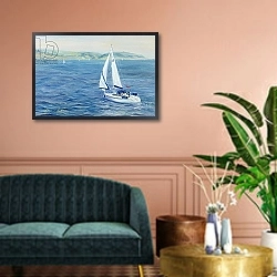«Sailing Home, 1999» в интерьере классической гостиной над диваном