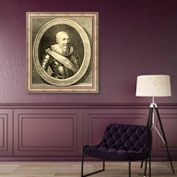 «Maximilien de Bethune Duc de Sully» в интерьере в классическом стиле в фиолетовых тонах