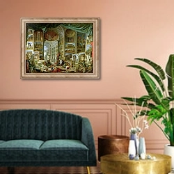 «Gallery of Views of Ancient Rome, 1758» в интерьере классической гостиной над диваном