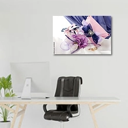 «Свадебная композиция» в интерьере офиса над рабочим местом