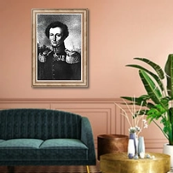 «Karl von Clausewitz» в интерьере классической гостиной над диваном