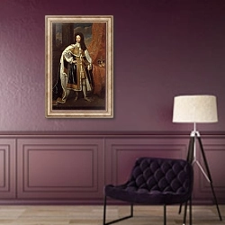 «Portrait of King William III» в интерьере в классическом стиле в фиолетовых тонах
