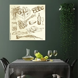«Пищевая коллекция №4» в интерьере столовой в зеленых тонах
