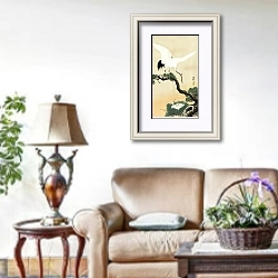 «Японский журавль на ветке сосны (1900 - 1930)» в интерьере гостиной в стиле прованс