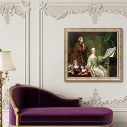 «The Artist and his Family, 1730-62» в интерьере в классическом стиле над банкеткой