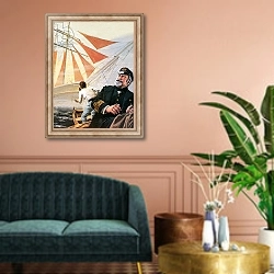 «The Bermuda Triangle mystery 2» в интерьере классической гостиной над диваном