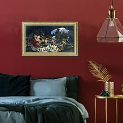 «Corsairs, 1880» в интерьере спальни с акцентной стеной