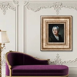 «Portrait of Madame Chardin 1775» в интерьере в классическом стиле над банкеткой