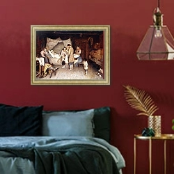 «Farewell, 1893» в интерьере спальни с акцентной стеной