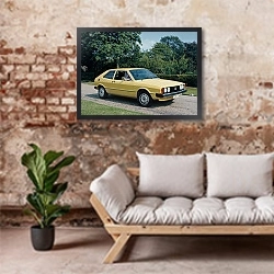 «Volkswagen Scirocco '1974–77» в интерьере гостиной в стиле лофт над диваном