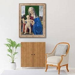 «Дева Мария с младенцем 19» в интерьере в классическом стиле над комодом