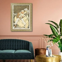 «L'Amoureux pressant, 1918» в интерьере классической гостиной над диваном