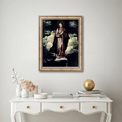 «The Immaculate Conception, c.1618» в интерьере в классическом стиле над столом