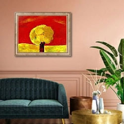 «Yellow Tree, 2006,» в интерьере классической гостиной над диваном