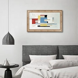 «Colour study for architecture» в интерьере спальне в стиле минимализм над кроватью