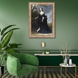 «Элизабет Стюарт, королева Богемии» в интерьере гостиной в зеленых тонах