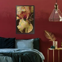 «Bearded  Iris» в интерьере спальни с акцентной стеной
