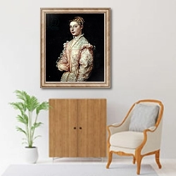 «Portrait of Lavinia Vecellio» в интерьере в классическом стиле над комодом
