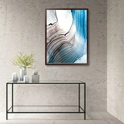 «Абстракция Ветер 6» в интерьере в стиле минимализм над столом