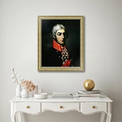 «Portrait of Prince Peter Bagration Russian general» в интерьере в классическом стиле над столом