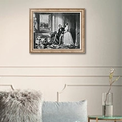 «Windsor Castle in modern times, from the painting of 1843» в интерьере в классическом стиле в светлых тонах