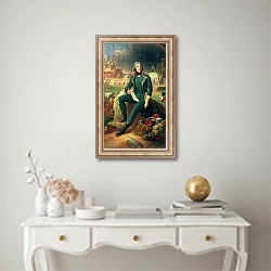 «Portrait of General Louis-Lazare Hoche» в интерьере в классическом стиле над столом