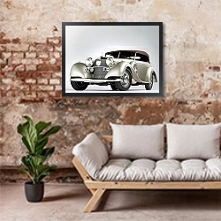 «Mercedes-Benz 540K Special Tourer by Sindelfingen '1938» в интерьере гостиной в стиле лофт над диваном