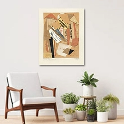 «Collage» в интерьере современной комнаты над креслом