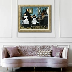 «The Bellelli Family, 1858-67» в интерьере гостиной в классическом стиле над диваном