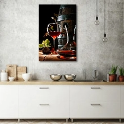 «Красное вино» в интерьере современной кухни над раковиной