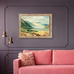 «Loch Lomond» в интерьере гостиной с розовым диваном