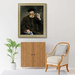 «The Smoker, 1866» в интерьере в классическом стиле над комодом