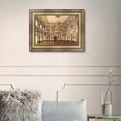 «Виды залов Зимнего дворца. Концертный зал» в интерьере гостиной в оливковых тонах