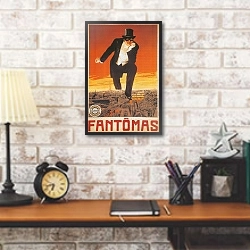 «Fantômas» в интерьере кабинета в стиле лофт над столом