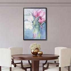 «Pink Parrot Tulips and Marlette» в интерьере столовой в классическом стиле