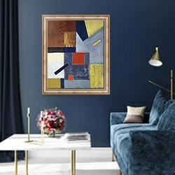«Abstract Composition; Abstrakte Komposition, 1923-1924» в интерьере в классическом стиле в синих тонах