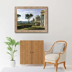 «Пейзаж с Аэносом в Делосе» в интерьере в классическом стиле над комодом