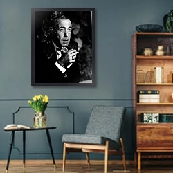 «Bogart, Humphrey 10» в интерьере гостиной в стиле ретро в серых тонах