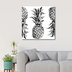 «Черно-белый ананас» в интерьере светлой гостиной в скандинавском стиле