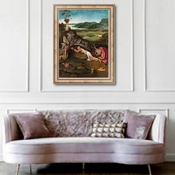 «Saint Jerome 1» в интерьере гостиной в классическом стиле над диваном